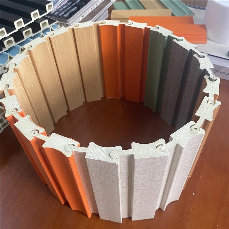 Circle Column Curved Bendable Wood Wall Panels Cladding