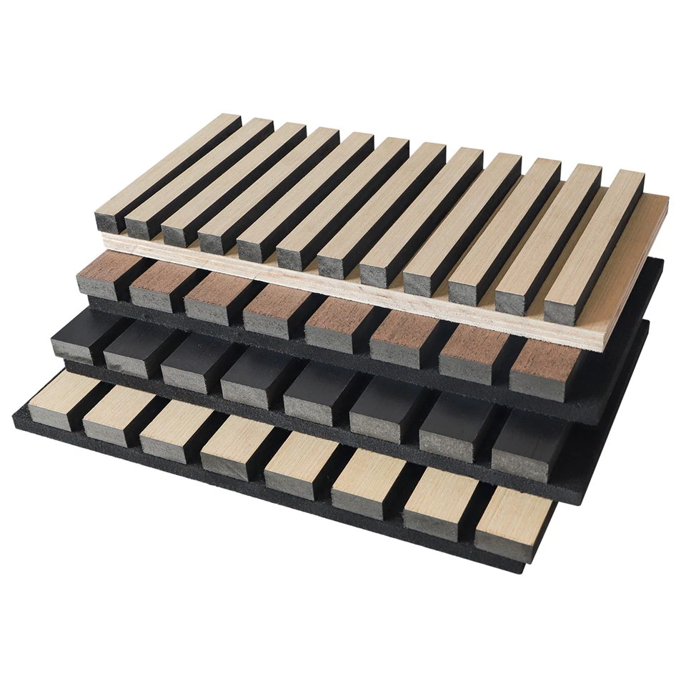 Hoogwaardige geluiddichte wandpanelen MDF AKUPANEL HOUT SLAT -WAND ACOUSTISCHE VOEKENPANTEN VOOR INTERIEUR Decoratiewand en plafond